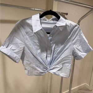 English Factory Light Blue Button Down Twist Shirt